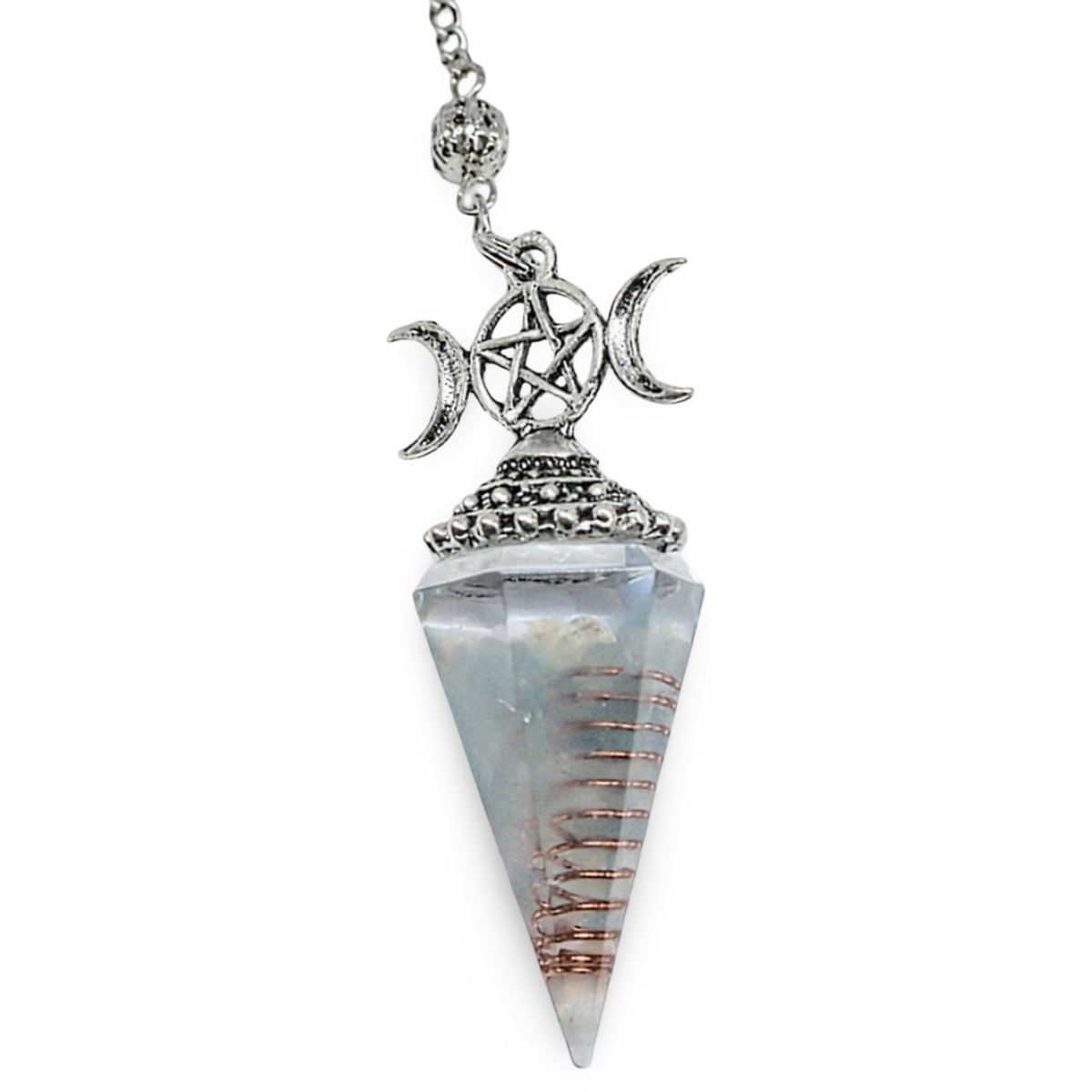 Pendule - Éclats d’Aigue-Marine Naturelle et Résine Orgonite