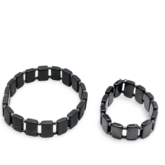 Bracelet - Shungite AAA À Pierres Rectangulaires