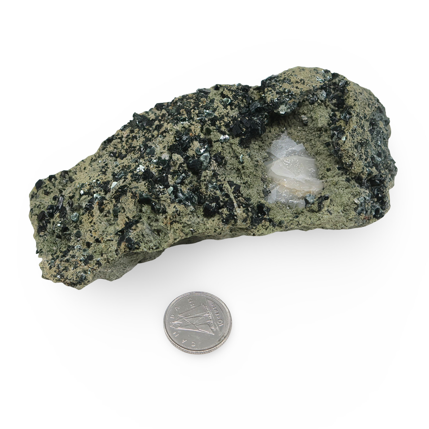 Pierre - Épidote avec Quartz de Cristal sur Matrice - Mexique - Brut - 162 g