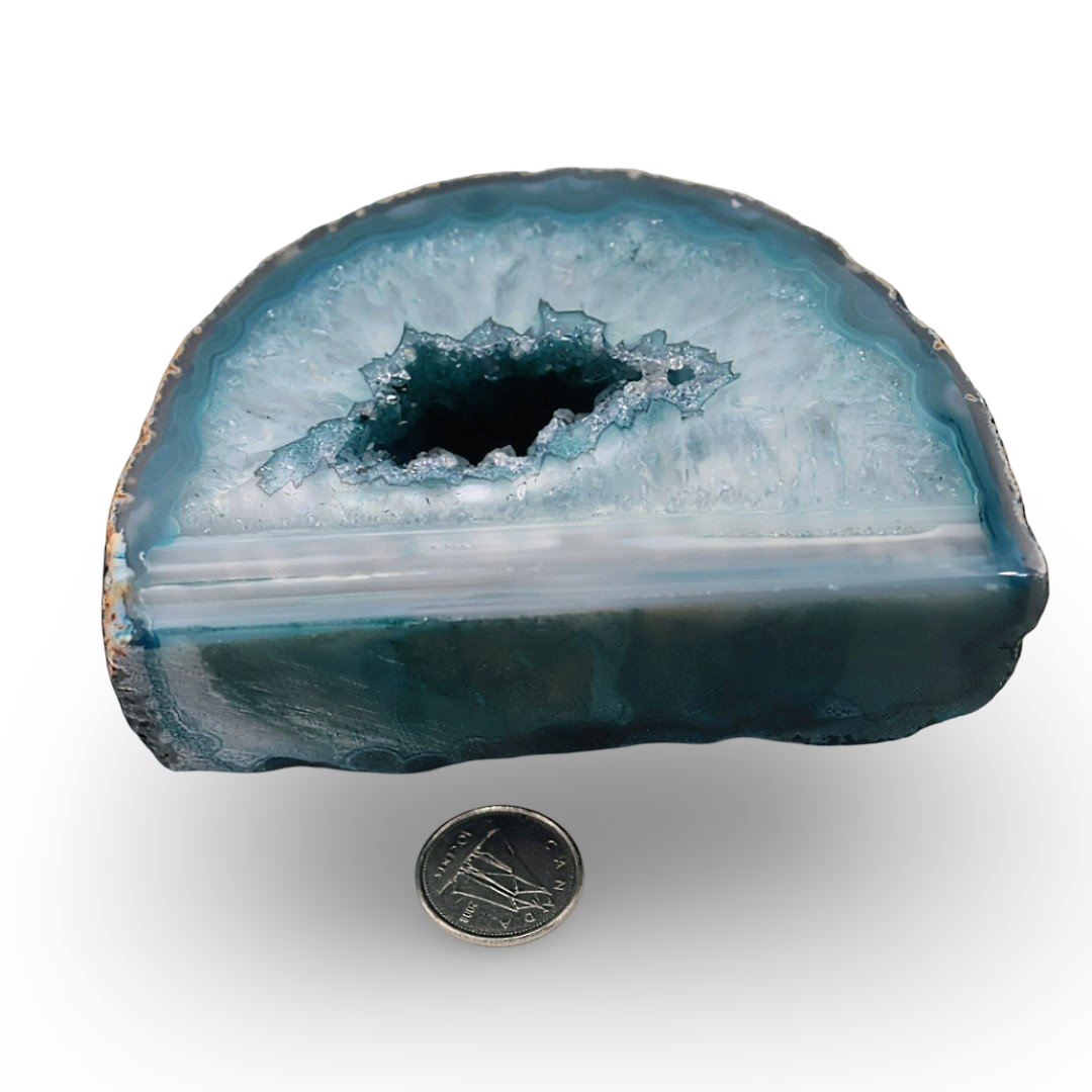Pierre - Géode d'Agate Sarcelle - Spécimen de 397g