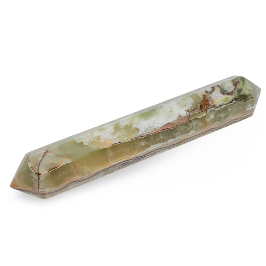 Stone Specimen – Green Onyx – Double Terminated Point – 14" – 2kg – Hand-Carved in Pakistan