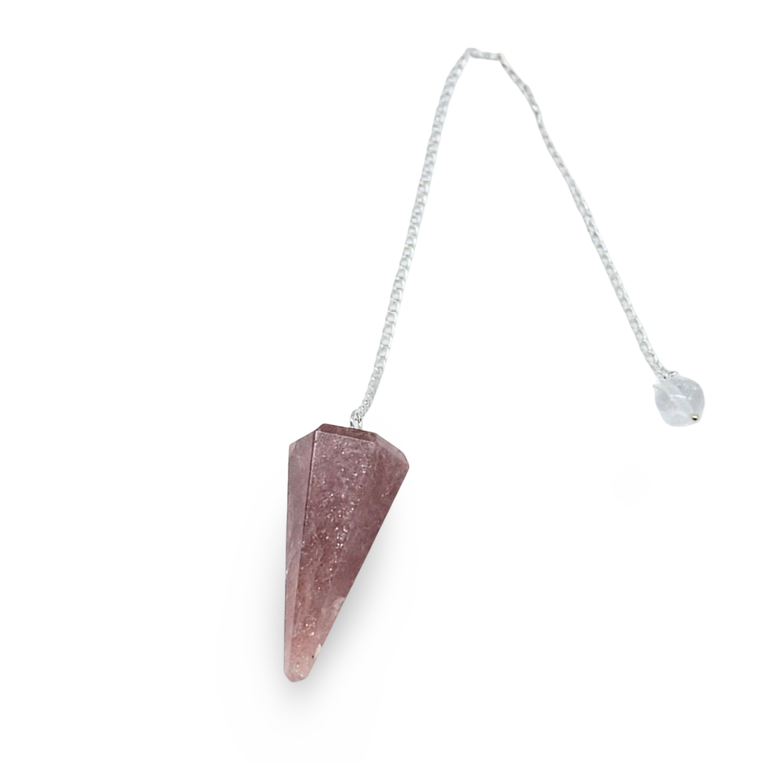 Pendulum - Faceted - Strawberry Quartz