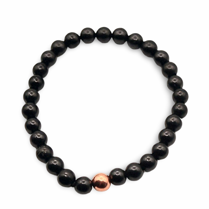 Bracelet - Shungite AAA Avec Une Perle En Cuivre - 6mm