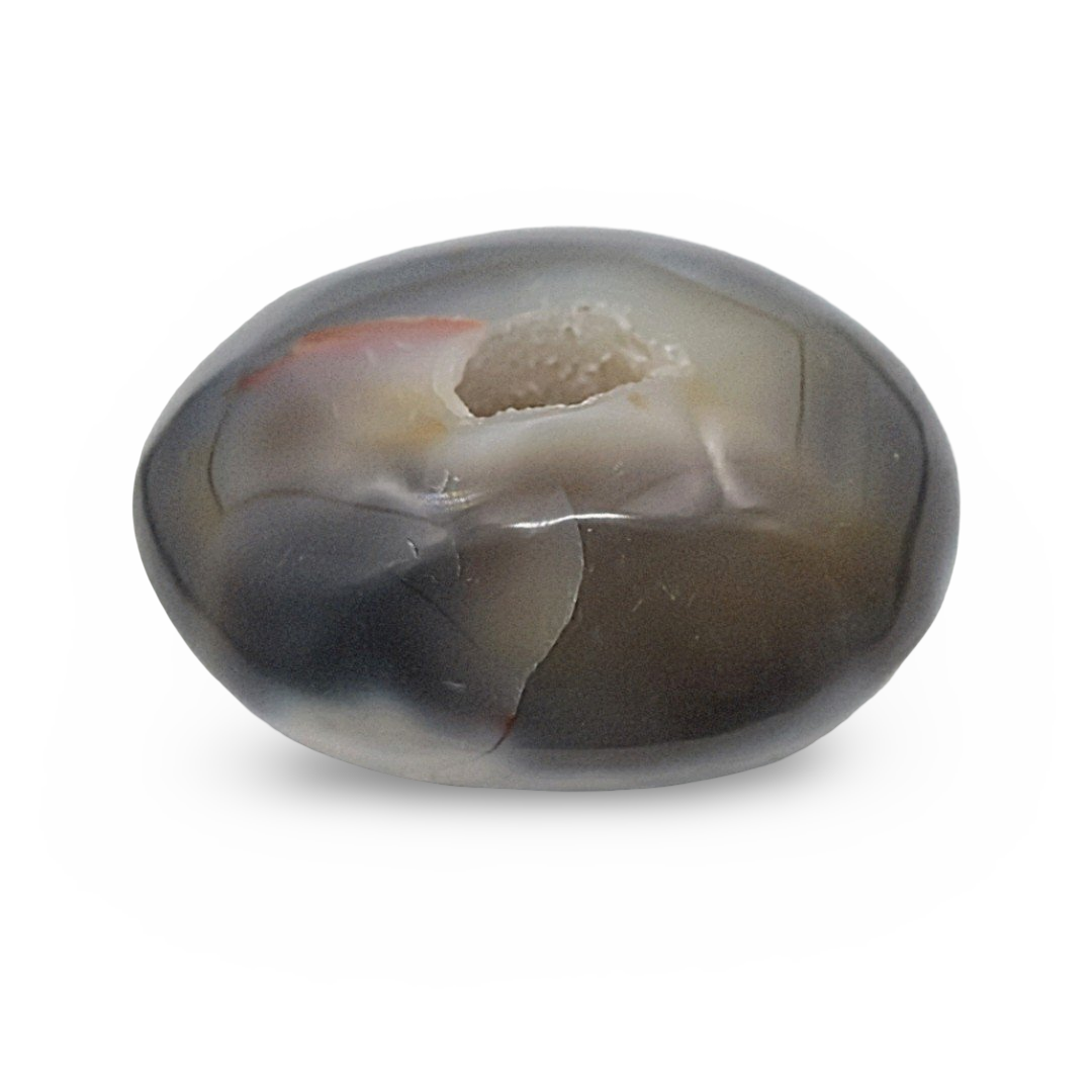 Palm Stone - Orca Agate with Druze - Tumbled - 154g - Arômes et Évasions