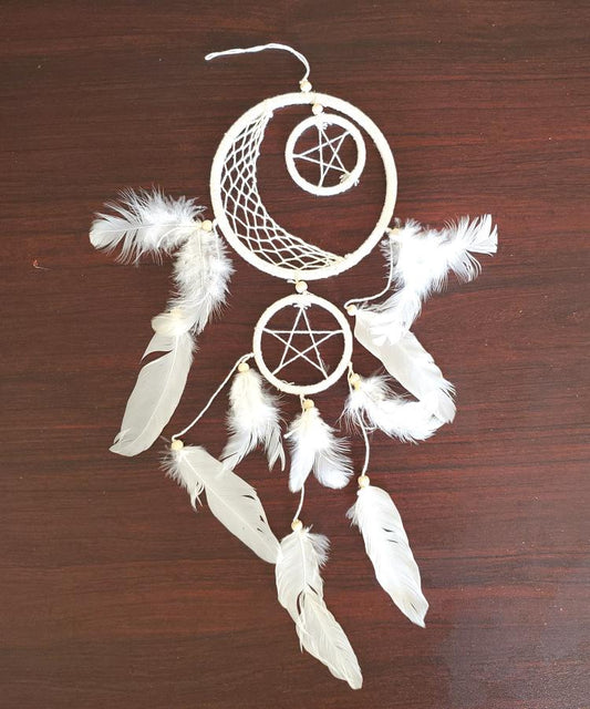 Home Decor - Dreamcatcher - Crescent Moon & Pentagram - 16 High