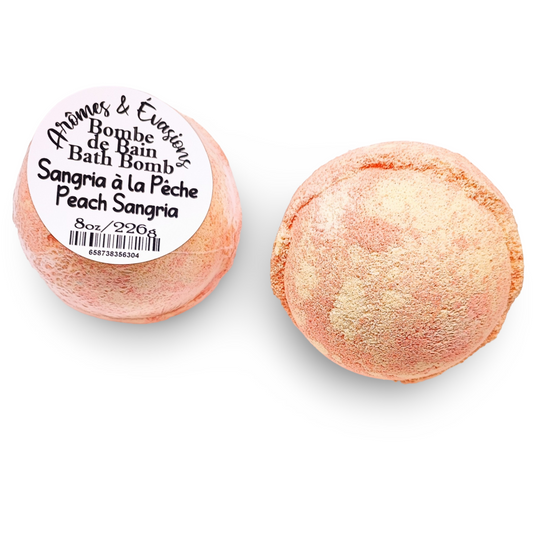 Bath Bomb -Peach Sangria -8oz - Arômes et Évasions
