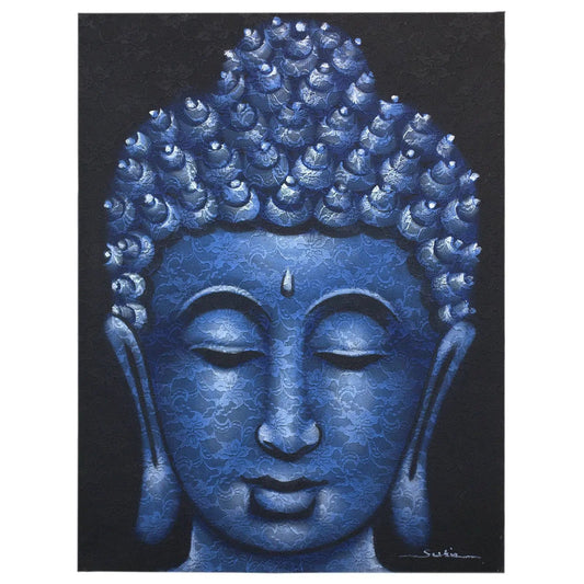 BAP-07 - Buddah Painting - Blue Brocade Detail - -Aromes Evasions 