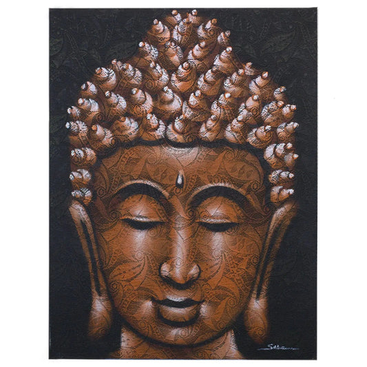 BAP-08 - Buddha Painting - Copper Brocade Detail - -Aromes Evasions 