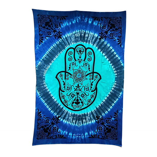 Banner -Rectangular Tapestry -Fatima Hand -Blue -Wall Decor -Aromes Evasions 