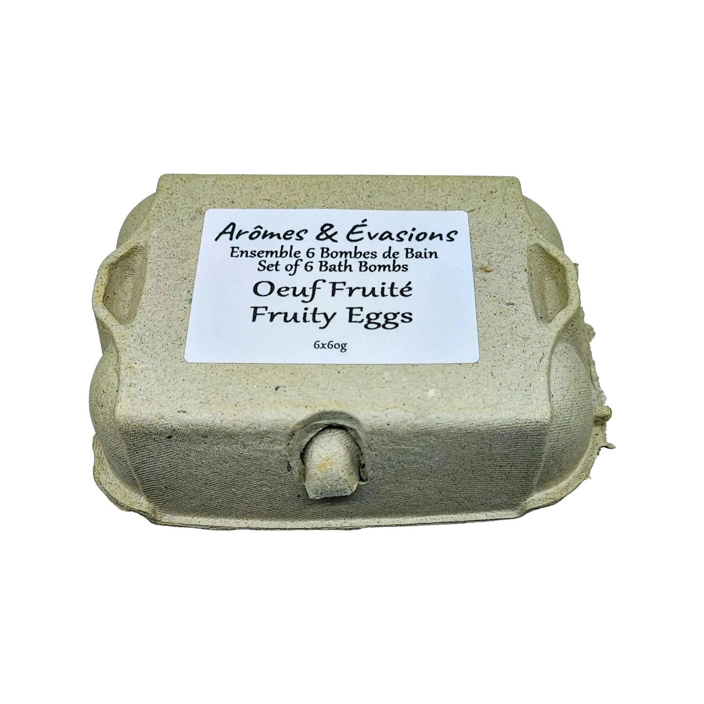 Bath Bomb -Gift Set -Fruity Eggs Shape -6 Bath Bombs -Bath & Body Gift Sets -Aromes Evasions 
