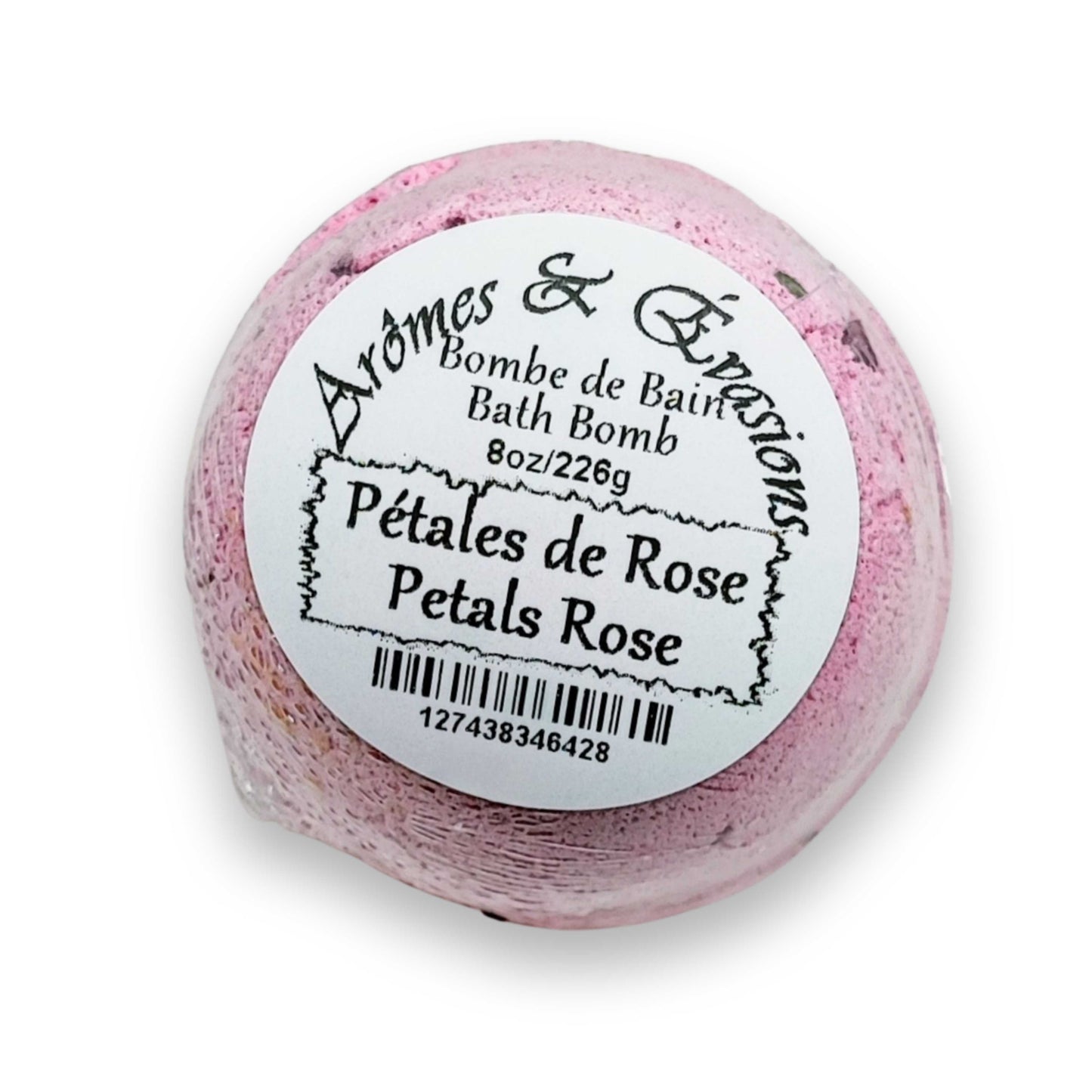 Bath Bomb -Rose & Petals -8oz -8oz/226g -Aromes Evasions 