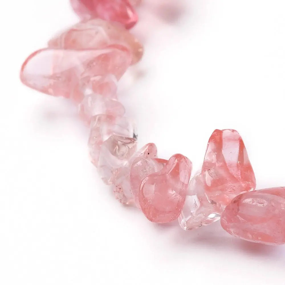 Bracelet -Cherry Quartz -Glass -Chips