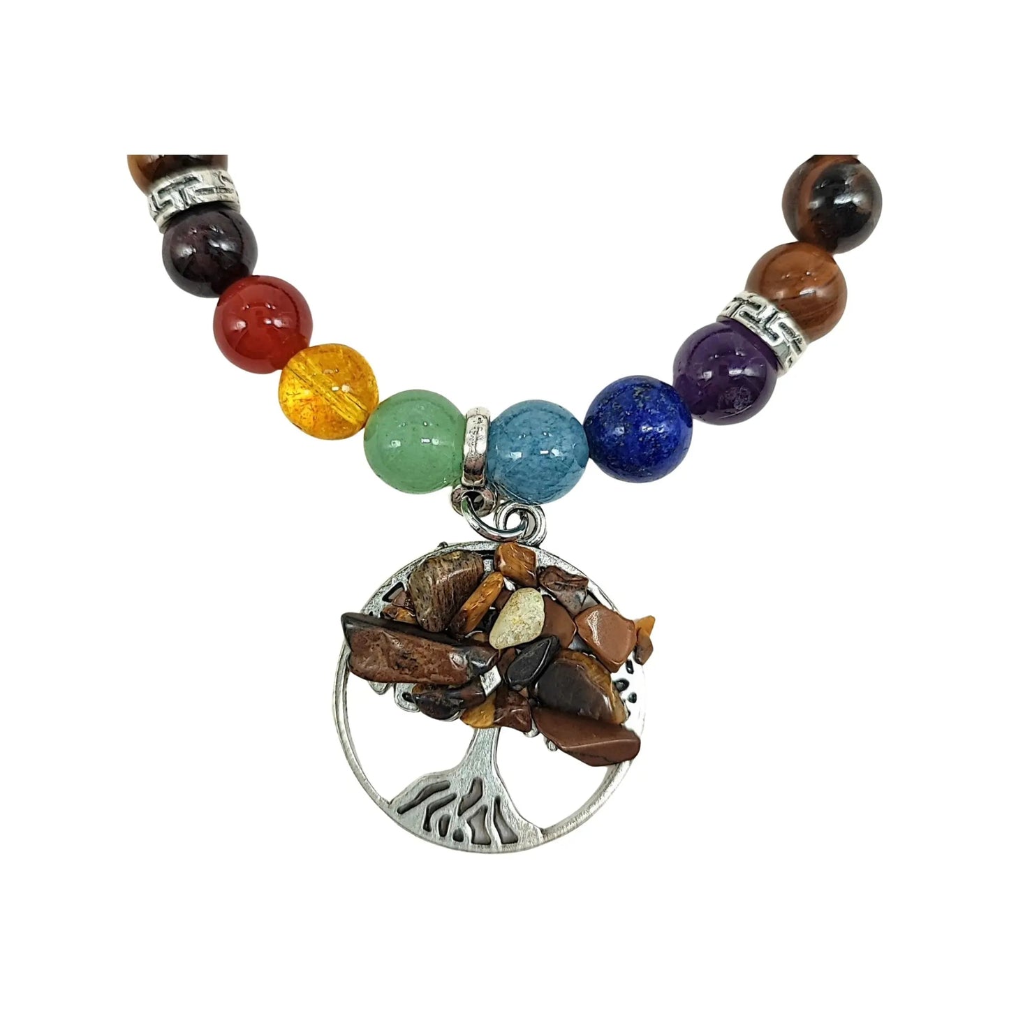 Bracelet -7 Chakras -Tree Of Life -Tiger Eye -8mm -8mm -Aromes Evasions 