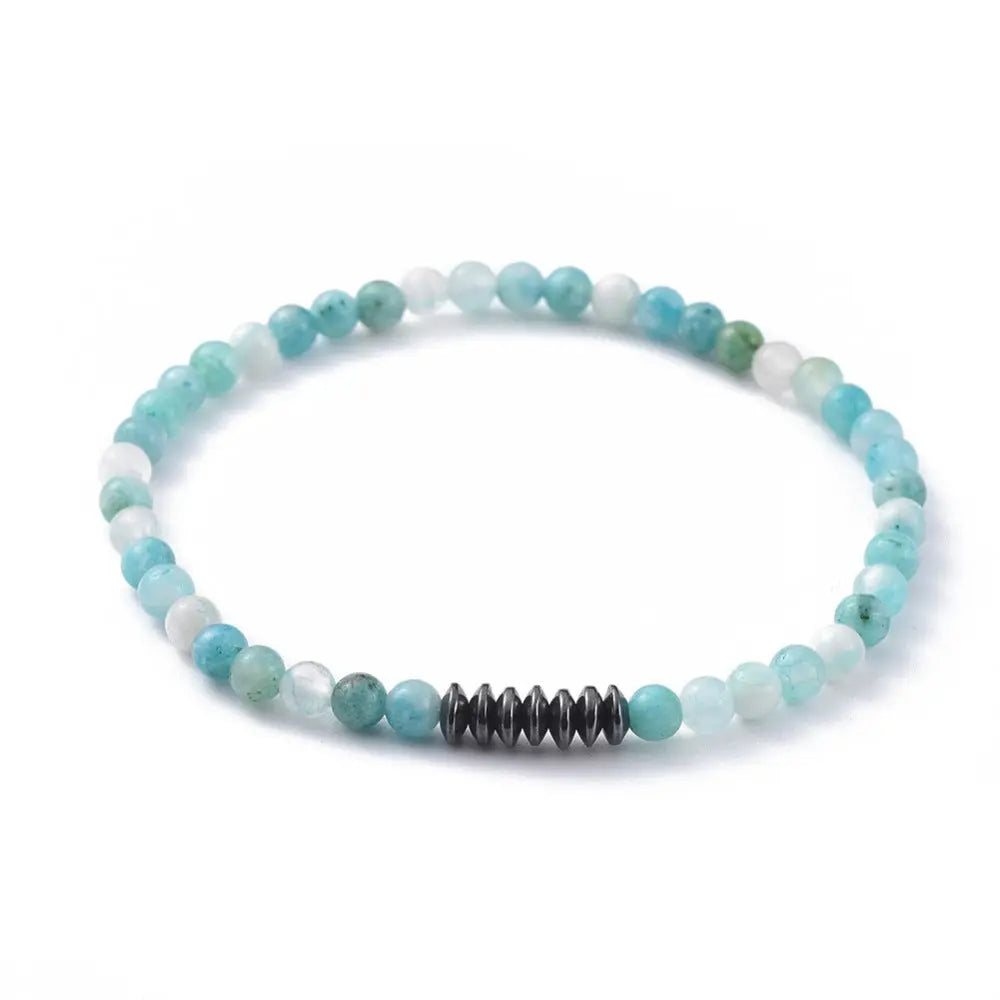 Bracelet -Hemimorphite with Hematite -2mm -2mm -Aromes Evasions 