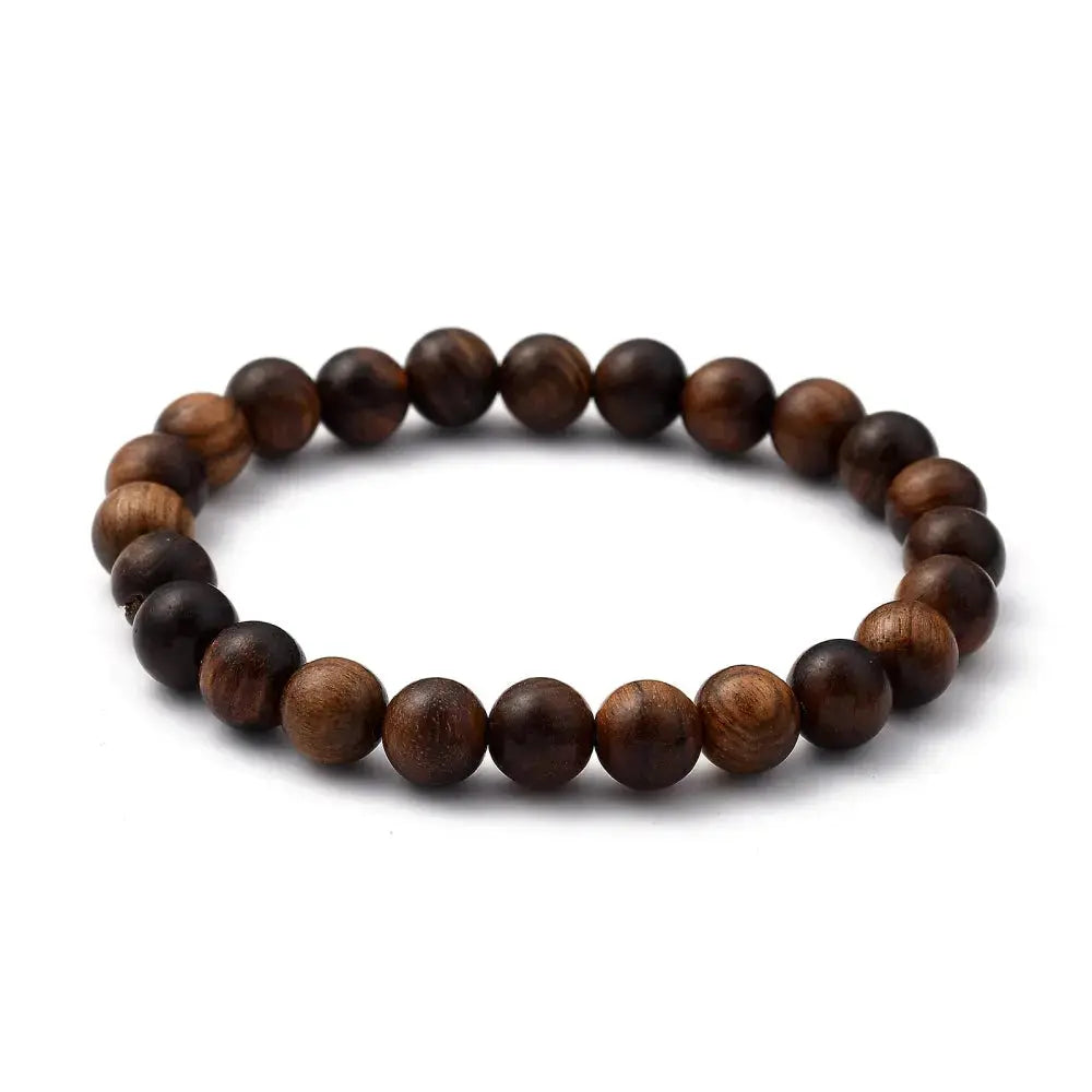 Bracelet -Natural Wood -Brown -8mm -Aromes Evasions 