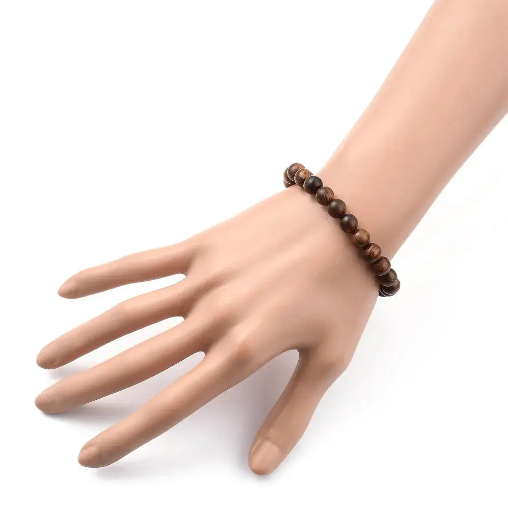 Bracelet -Natural Wood -Brown -8mm -Aromes Evasions 