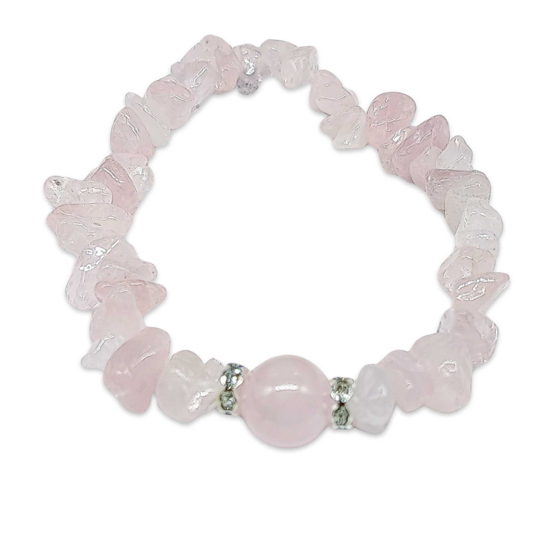 Bracelet -Rose Quartz -Chips & Bead -Chips -Aromes Evasions 