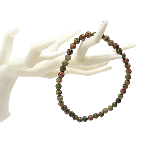 Bracelet -Unakite -4mm -4mm -Aromes Evasions 