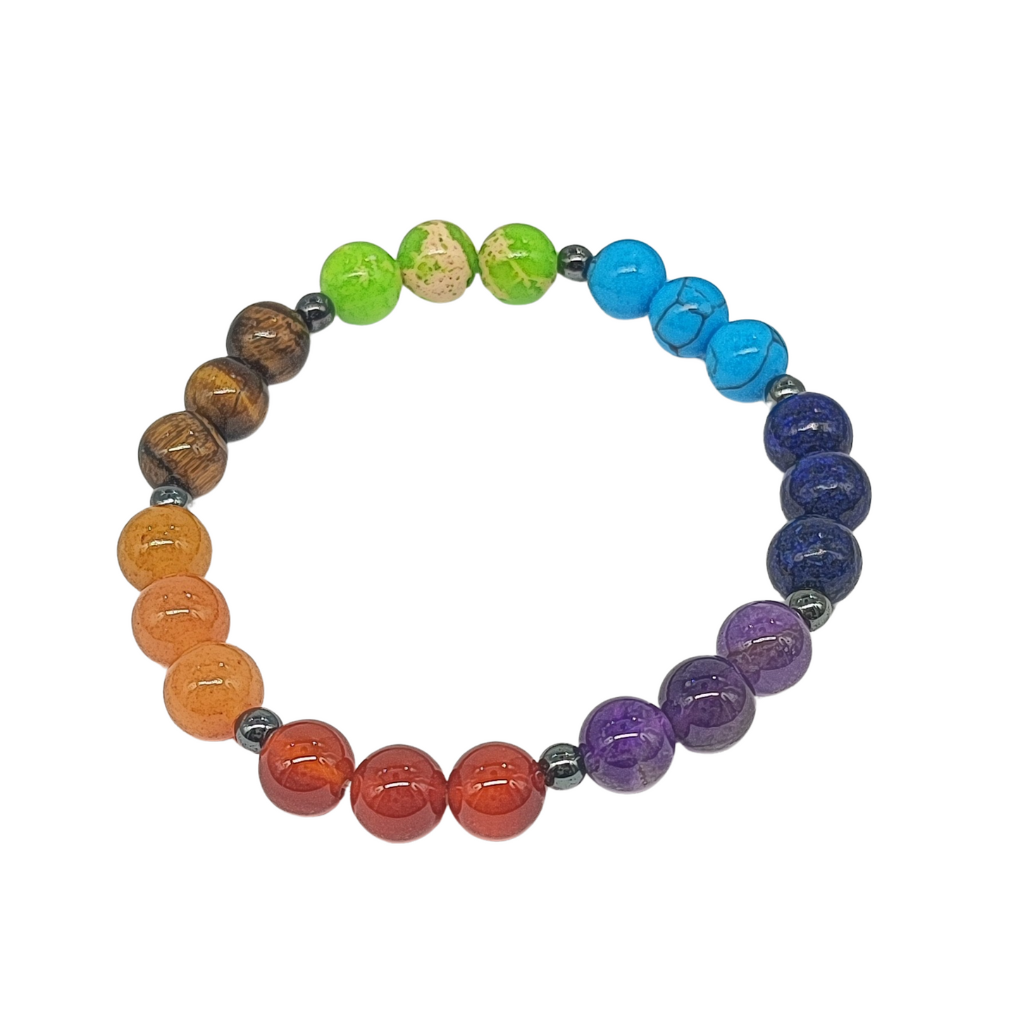 Bracelet -7 Chakras -Beads 4 to 8mm - Arômes et Évasions