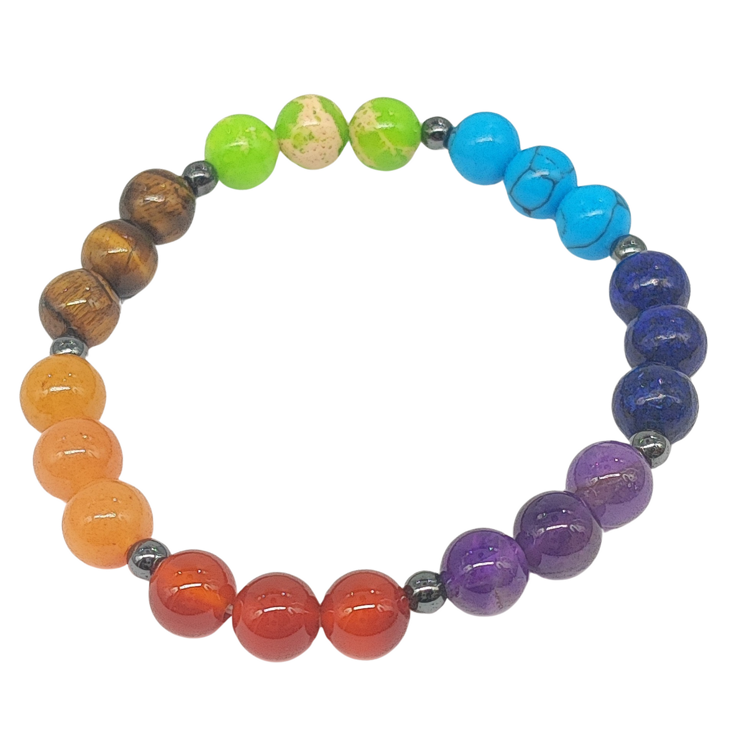 Bracelet -7 Chakras -Beads 4 to 8mm - Arômes et Évasions