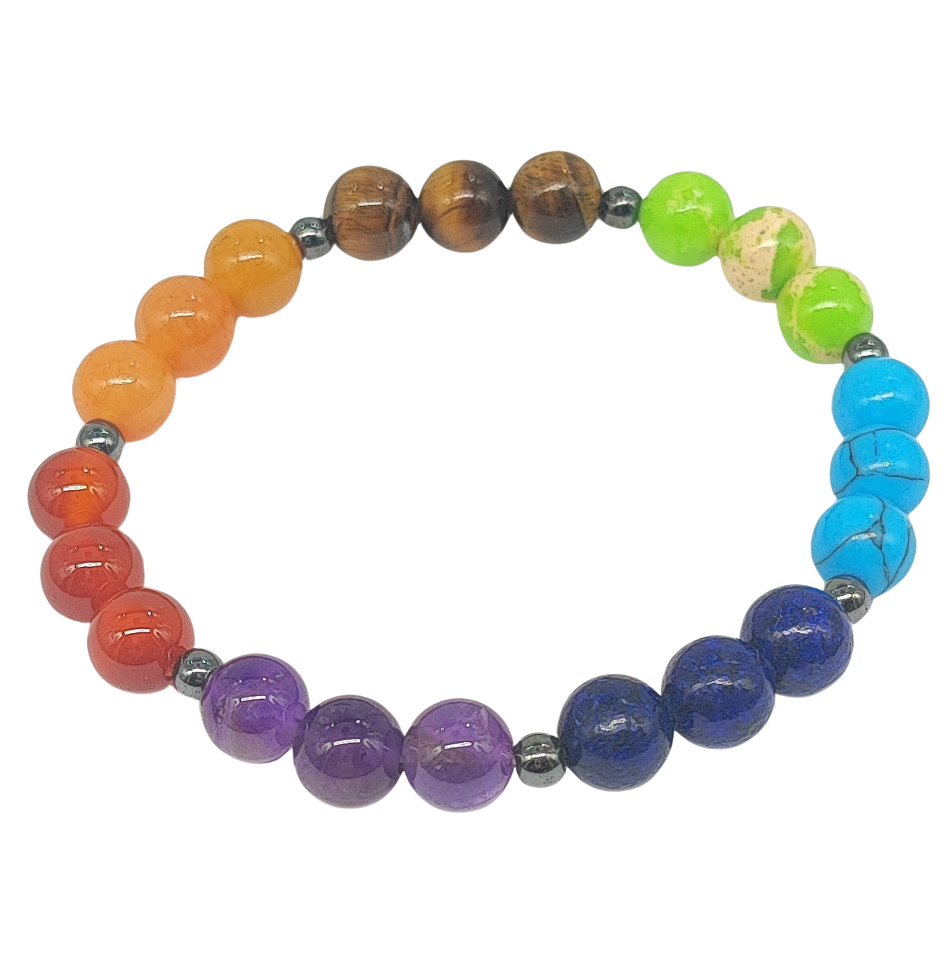 Bracelet -7 Chakras -Beads 4 to 8mm - Arômes et Évasions