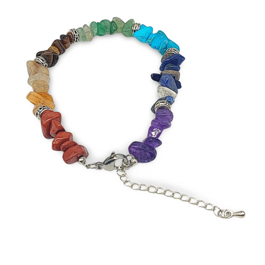 Bracelet -Adjustable -7 Chakras -Chips - Arômes et Évasions