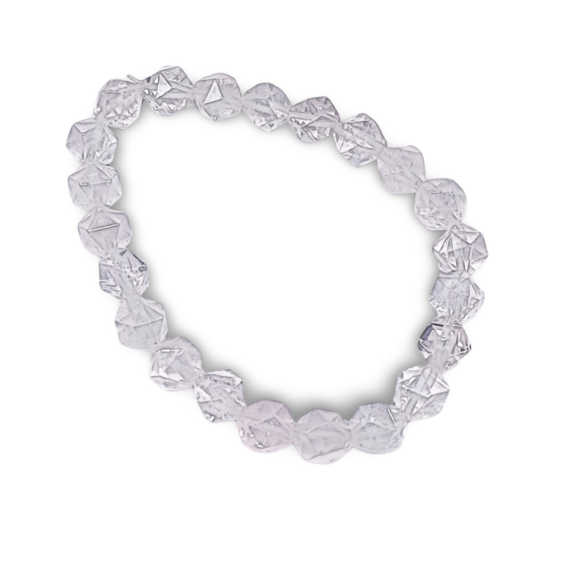 Bracelet -Crystal Quartz -Faceted -8mm - Arômes et Évasions