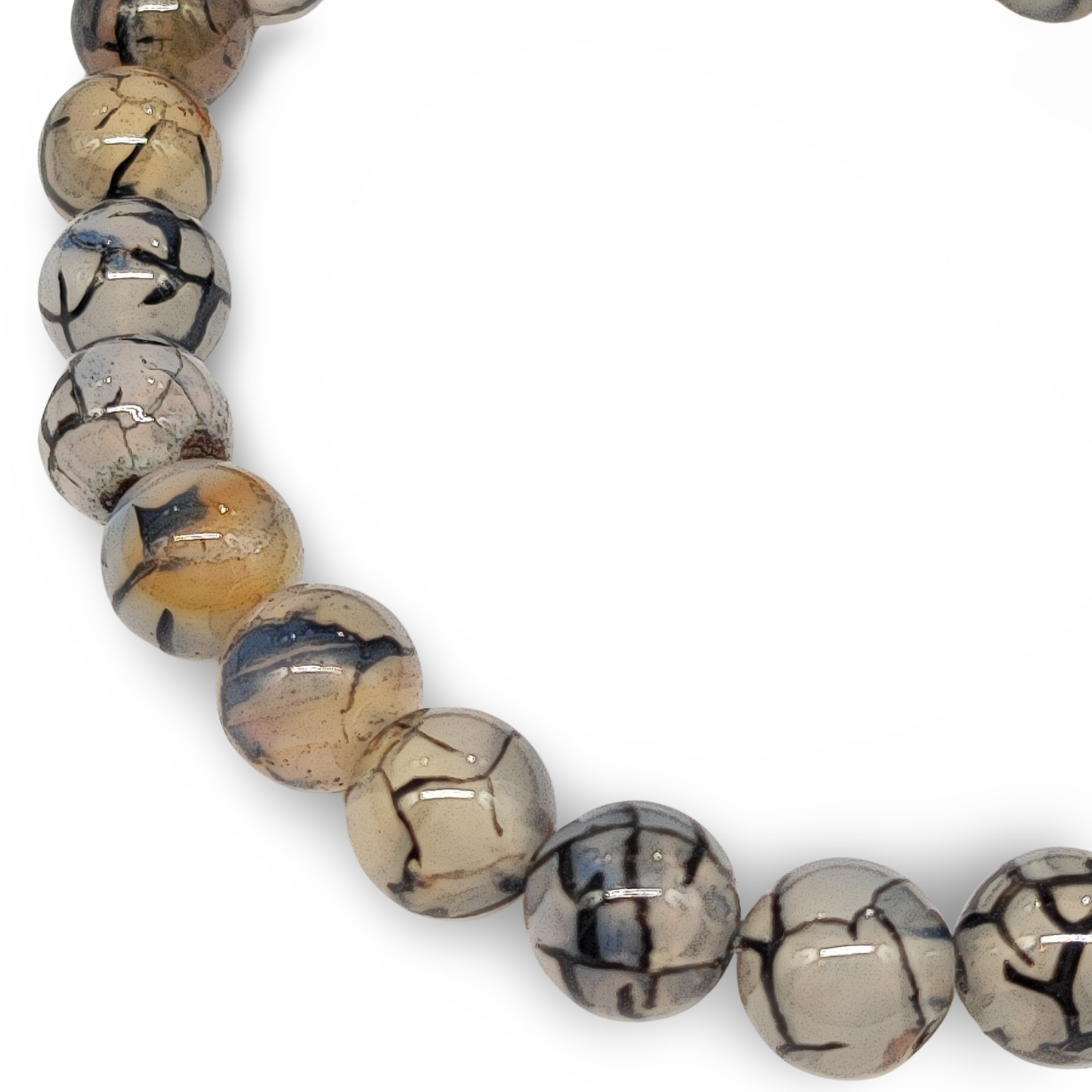 Bracelet -Dragon Veins Agate -8mm - Arômes et Évasions