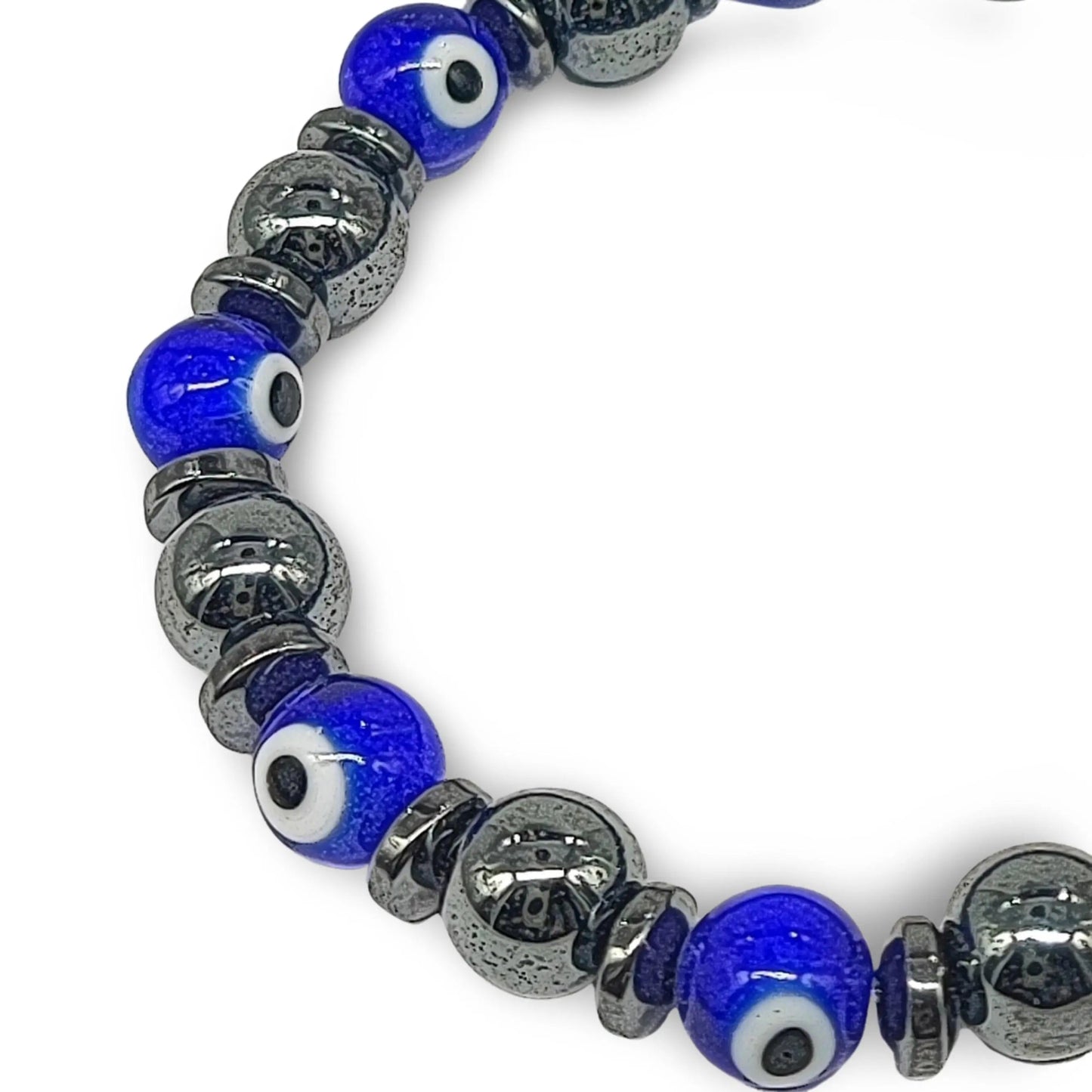 Bracelet -Evil Eye -Hematite -8mm -8mm -Aromes Evasions