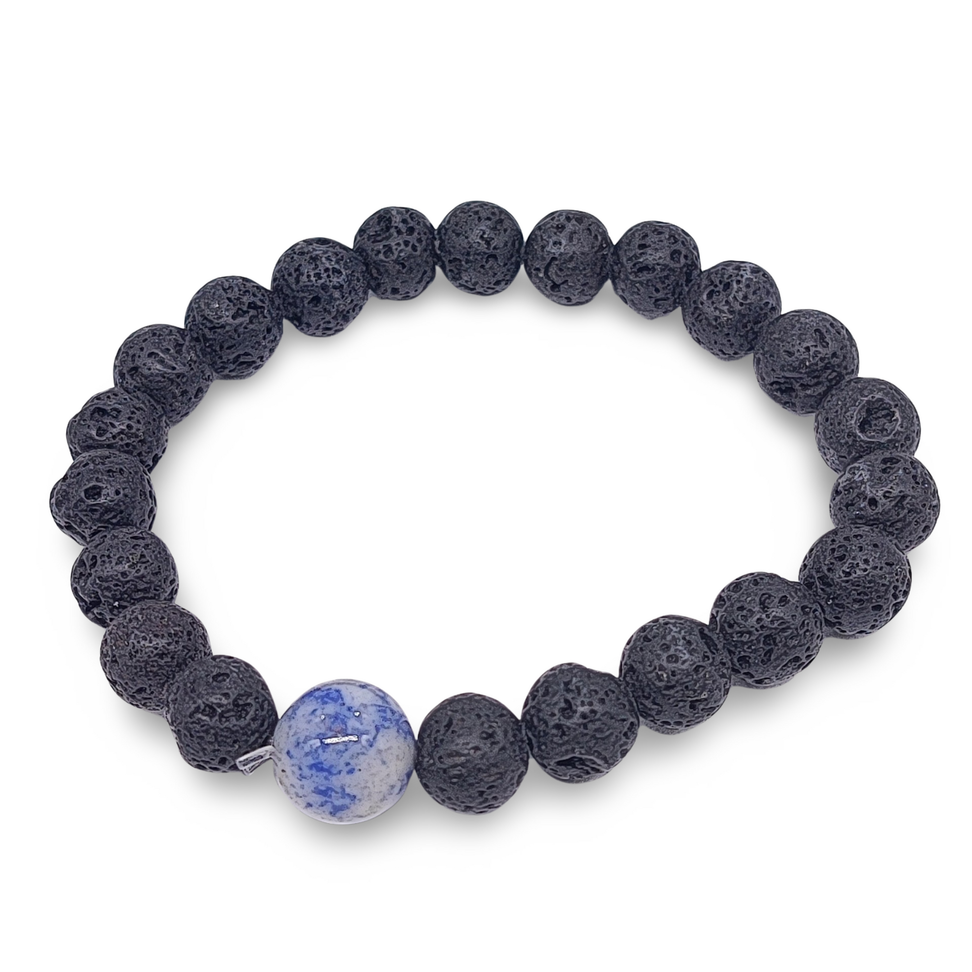 Bracelet -Lava Stone 8mm & Sodalite 10mm