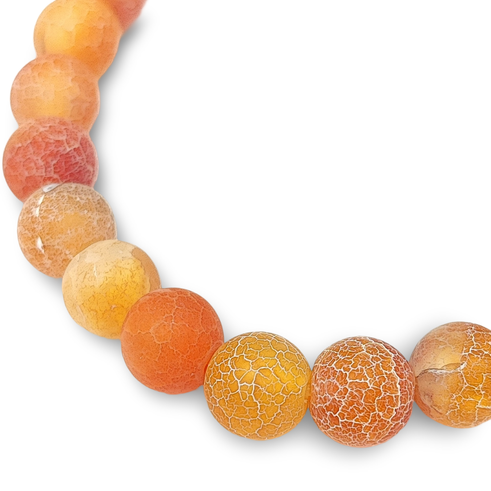 Bracelet -Orange Agate -Frosted -8mm - Arômes et Évasions