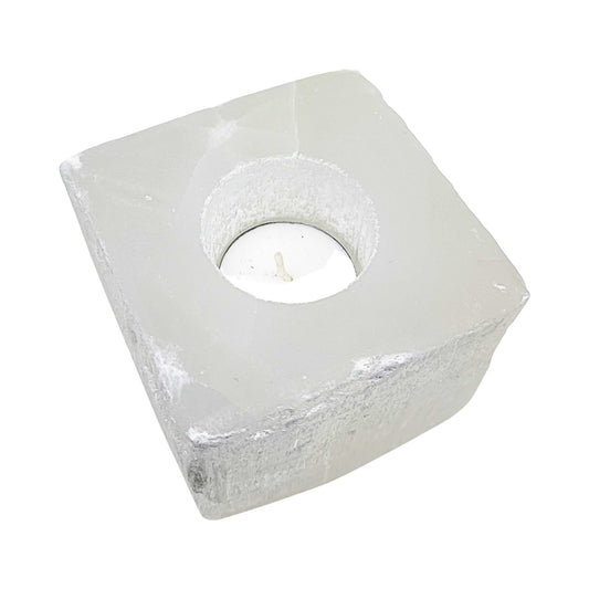 Candle Holder -Selenite Cube -Stone -Aromes Evasions 