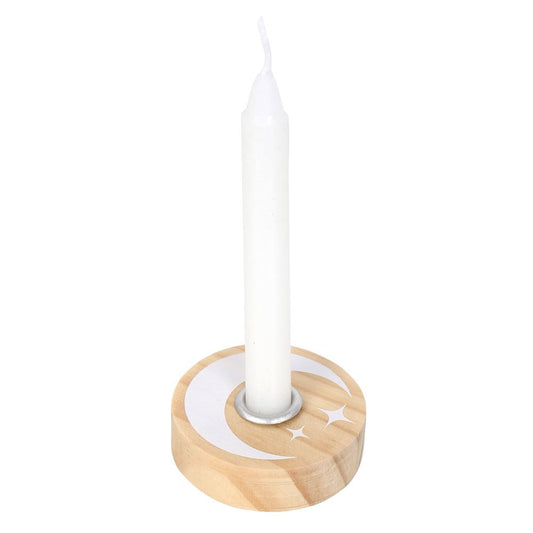 Candle Holder -Wood -Mystical Moon Spell - Arômes et Évasions