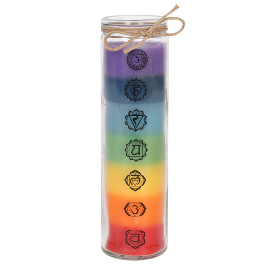 Candle -Scented Pillar -7 Chakras - Arômes et Évasions