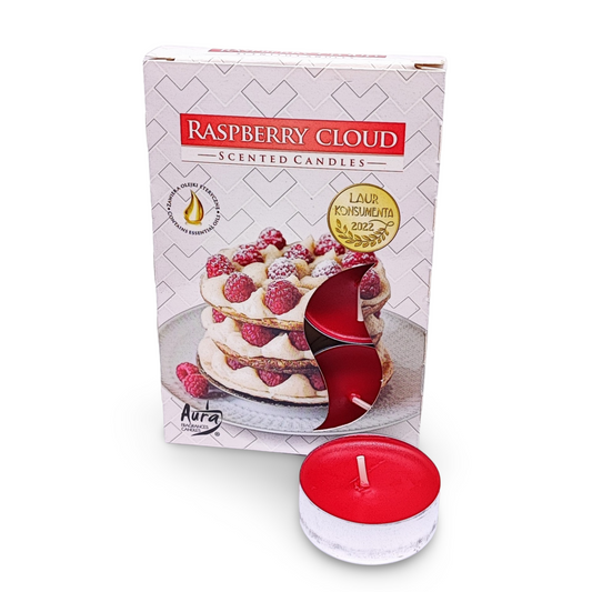 Candle -Scented Tealights -Set of 6 -Raspberry - Arômes et Évasions