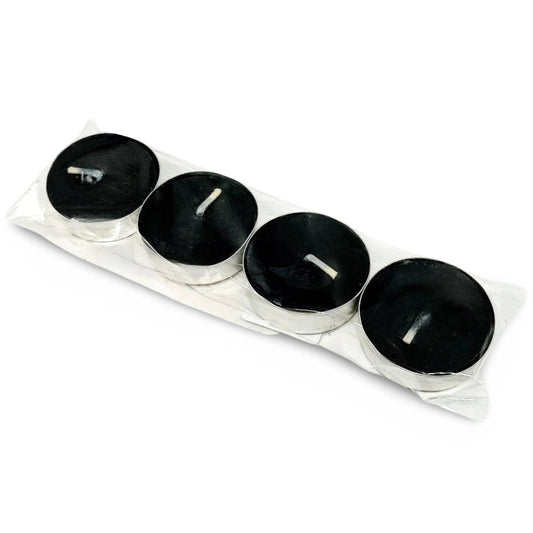 Candle -Tealights -Black -Pack of 4 -T-Lights -Aromes Evasions