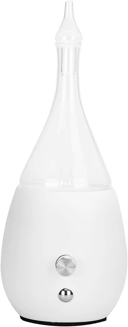 Diffuser -Nebulizer -Glass -White Wood Base -Oval Nebulizer Diffuser (No Water Needed) Aromes Evasions 