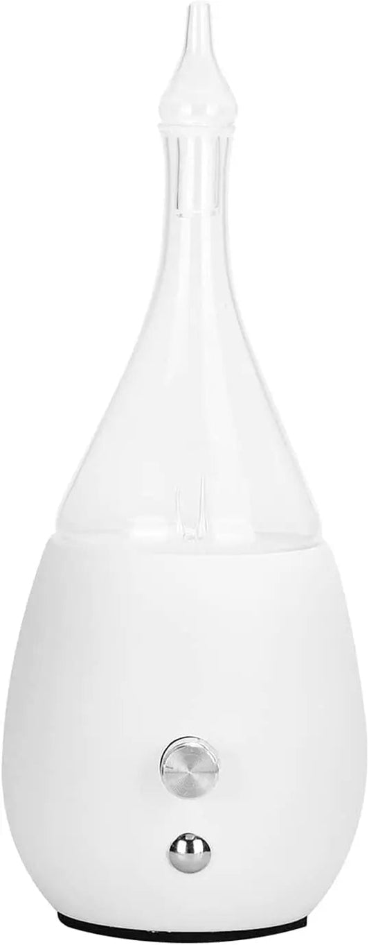 Diffuser -Nebulizer -Glass -White Wood Base -Oval Nebulizer Diffuser (No Water Needed) Aromes Evasions 