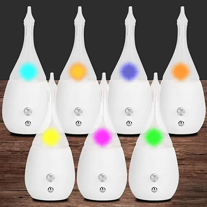 Diffuser -Nebulizer -Glass -White Wood Base -Oval Nebulizer Diffuser (No Water Needed) Aromes Evasions 