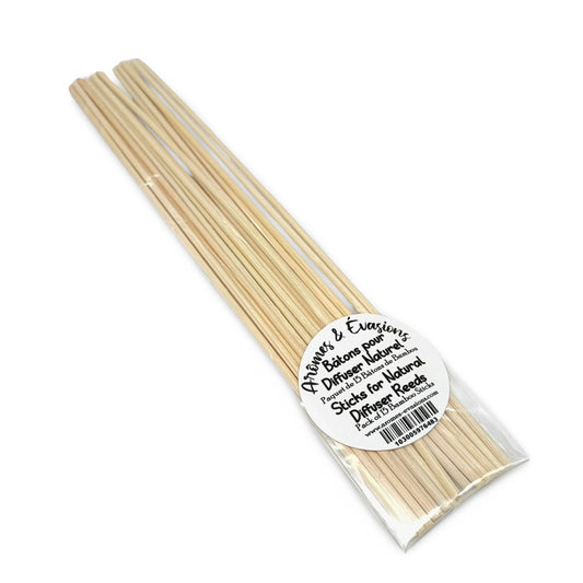 Diffuser -Natural Rattan 10 Inch Reeds -15 Sticks Packs -Natural Diffuser -Aromes Evasions