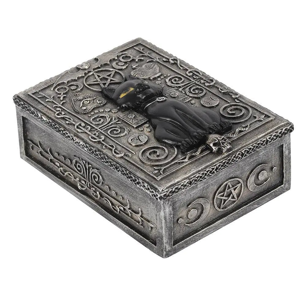 Gothic Black Cat Resin Storage Box - -Aromes Evasions 