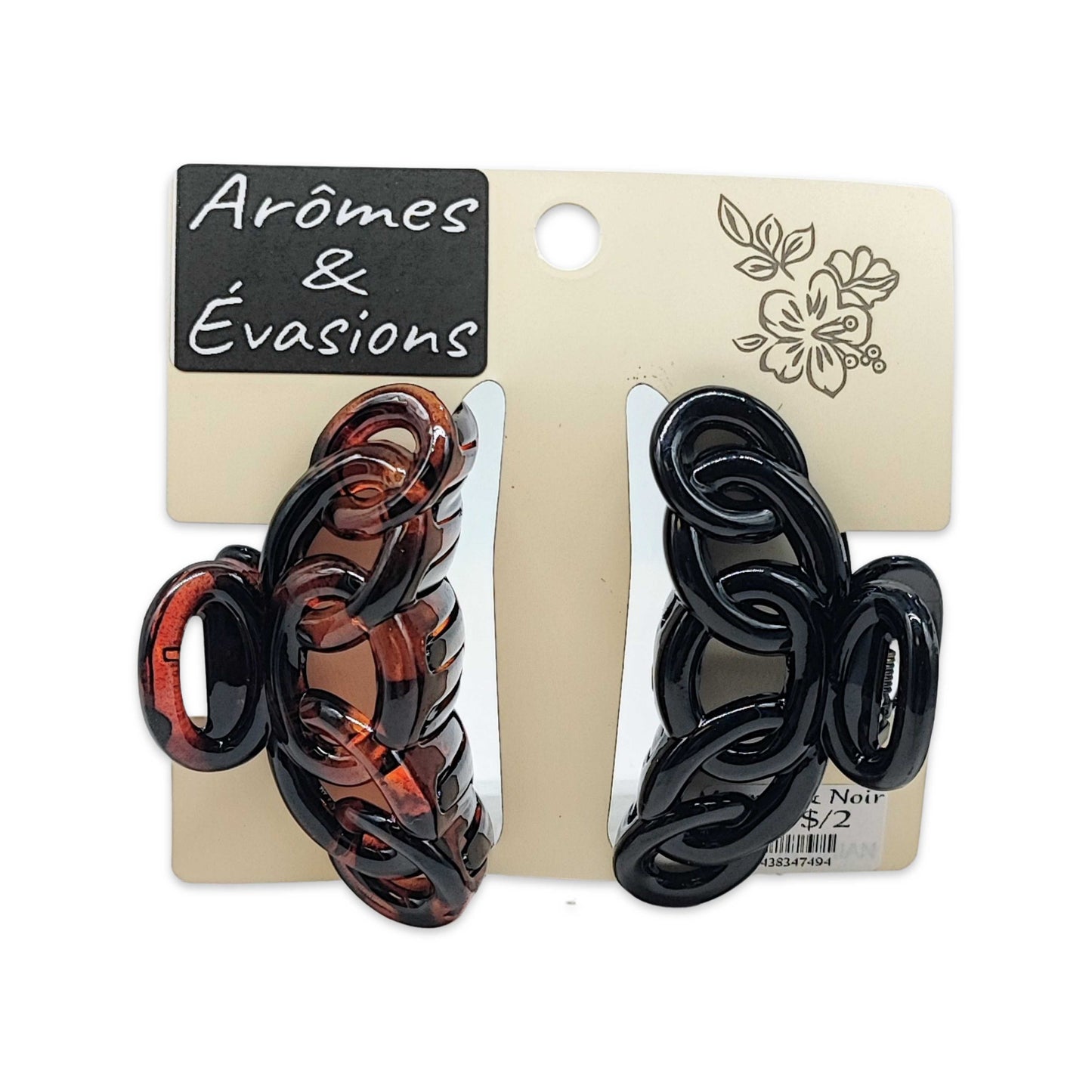 Hair Acessories -Plastic Clip -Pack of 2 - -Aromes Evasions 