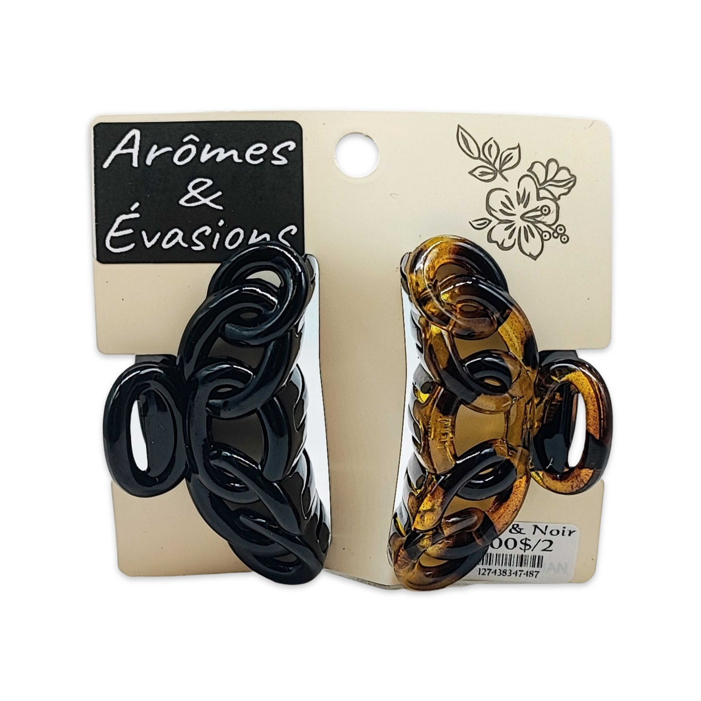 Hair Acessories -Plastic Clip -Pack of 2 - -Aromes Evasions 