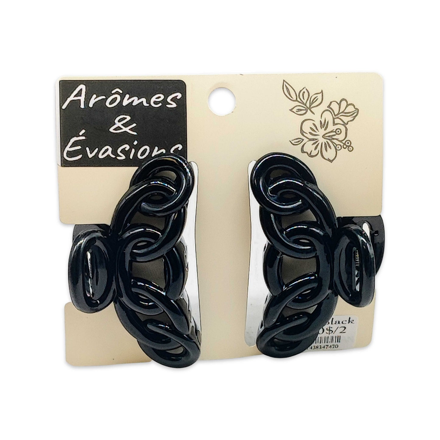 Hair Acessories -Plastic Clip -Pack of 2 - -Aromes Evasions 