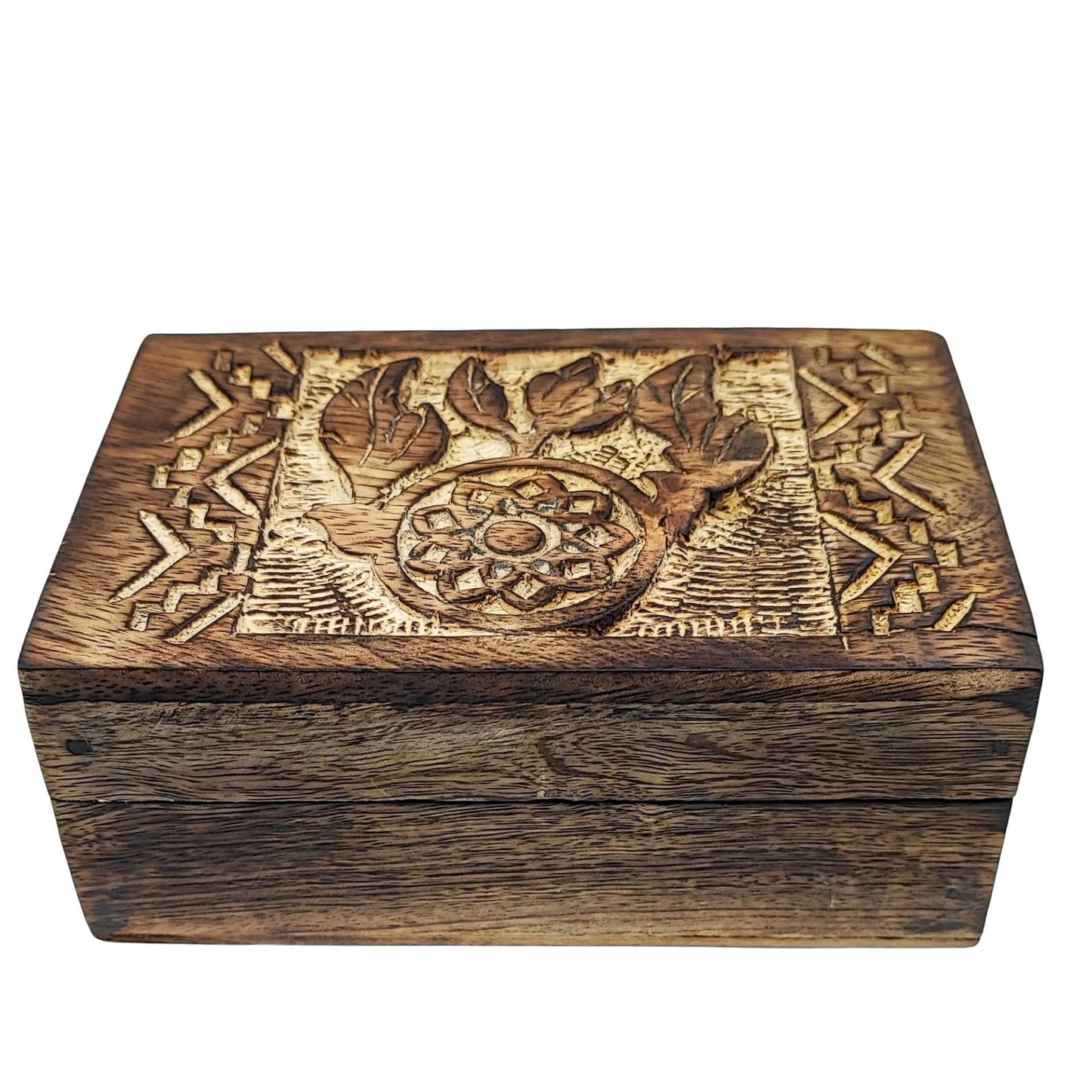 Home Decor -Wood Box -3 D Carved -Dream Catcher -Storage Box -Aromes Evasions 
