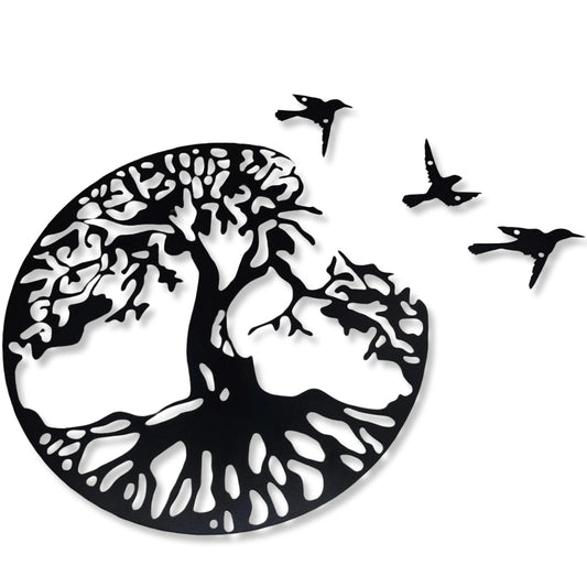 Home Decor -Metal Wall Hanging -Tree of Life with Birds -11" -Wall Hanging -Aromes Evasions