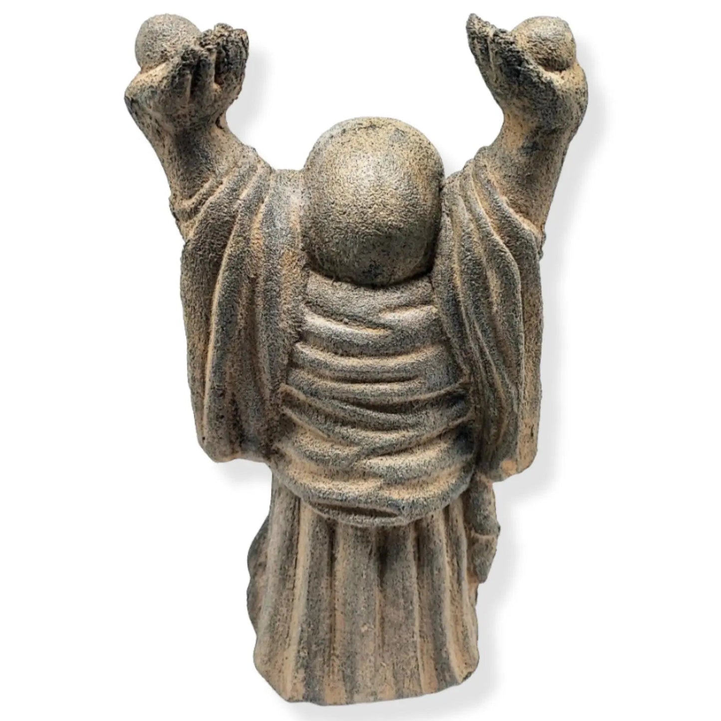 Home Decor -Volcanic Stone -Statue -Happy Buddha -Hands Up -Home Decor -Aromes Evasions
