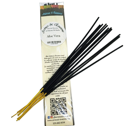 Incense Box -Aloe Vera -10 Sticks -Herbal Scent -Aromes Evasions 