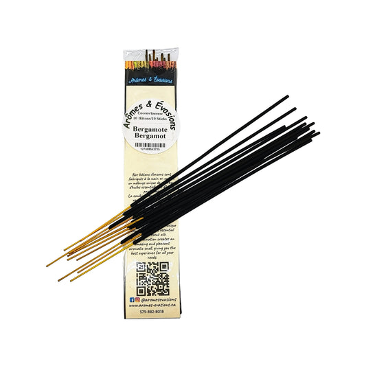 Incense Box -Bergamot-10 Sticks -Fruity Scent -Aromes Evasions 