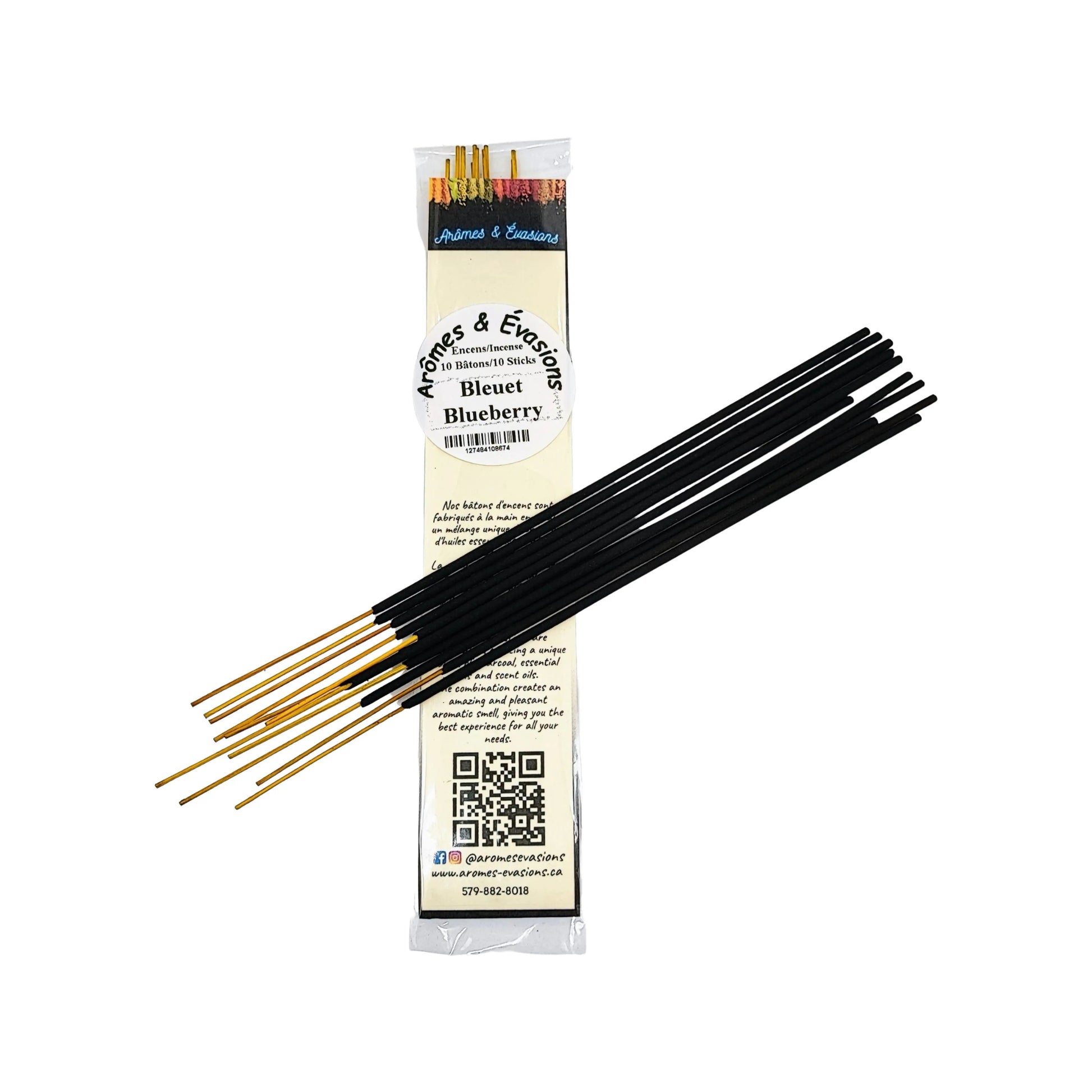 Incense Box -Blueberry -10 Sticks -Fruity Scent -Aromes Evasions 